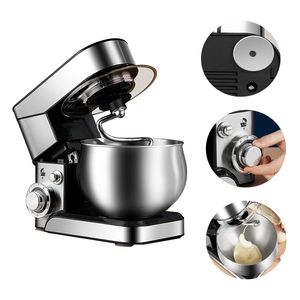 6-Speed Food Processor Mixer Electric Whisk Egg Beater Cream Blender Dough Machine With Stainless Steel Bowl