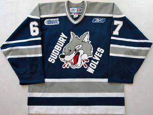 Personalizado OHL Sudbury Wolves Hóquei Jersey 2004-05 Vintage Chl 67 Benoit Pouliot 5 Mike Wilson 19 Trevor Blanchard Jerseys Qualquer nome Número S-5XL