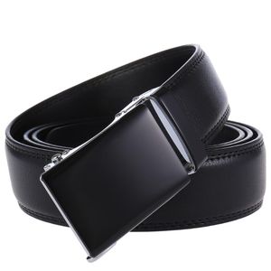 Bälten Fange Men Belt Leather Automatisk spänne Högkvalitativ manlig mode Jeans-kedja Stretch Solid Luxury Bland Black FG3116-3