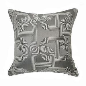 Współczesna Geometria Dark Szary Łańcuch Ellipse Sofa Krzesło Projektant Pipping Rzuć Poduszka Pokrywa Decor Home Pillow Case 45x45 CM