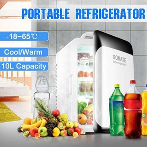 DC12V / AC220V auto-refrigerador 10L frigorífico portátil mini compressor carro frigorífico acampar freezer -18 ~ 65 graus