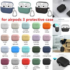 Casi di silicone morbido liquido per AirPods 3 Custodia protettiva per auricolari senza fili Bluetooth Custodia in carica con gancio