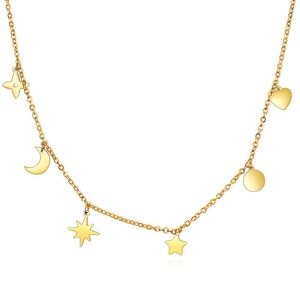 Pendant Necklaces Stainless Steel Necklace Fashion Geometric Star Moon Sun Heart For Women 2021