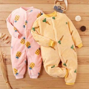 Winter Baby Fruit Fleece Kombinezon dla Unisex Odzież 210528