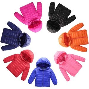 Baby Down Coat Autumn Winter Boys Girls Cotton Thick Windbreaker Children Casual Outwear Hooded Light Jackets 211203