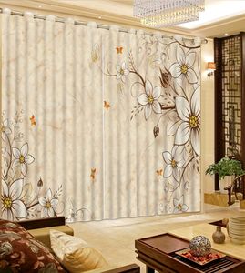 Flowers Window Curtain Luxury 3D Curtains For Living Room Bedroom Custom Finished Drapes Blinds
