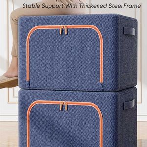 JOYBOS Clothes Storage Box Finishing Wardrobe Toy Cabinet Fabric Foldable Quilt Car Trunk Organizer Pet House 211102