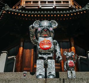 The new hot-selling violent building blocks bear bearbrick God of Wealth 400%ACU lucky treasure ornaments hand-made opening gifts 28CM