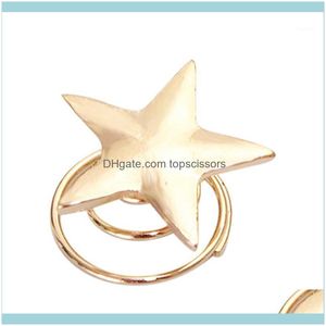 Aessories & Tools Productspersonality Simple Jewelry Golden Five-Pointed Star Spring Clip Pearl Spiral Bride Hair Girls Aessories1 Drop Deli