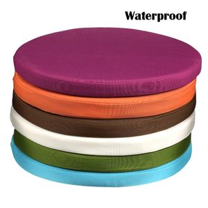 45cm Outdoor Waterproof Round Chair Cushion with Filling Replacement Deep Seat for Patio Furniture Bench 211203