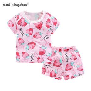 Mudkingdom Summer Boys Girls Outfits Cotton Soft Cute Cartoon Pigiama Set Abbigliamento per bambini PJS Toddler Sleepwear 210615