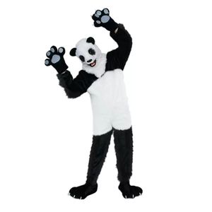 Profissional Blackwhite Animal Mascot Traje Halloween Christmas Fantasia Vestido Dos Desenhos Animados Personagem Personagem Terno Carnaval Unisex Adultos Outfit