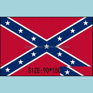 Banner Flags Festive Party Supplies Home Garden Confederate Rebel Civil War Flag Battle Deux côtés Polyester National Polyester 90x150CM