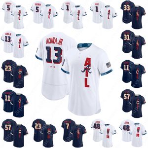 2021 Jogo de All-Star Jersey Freddie Freeman Ozzie Albies Ronald Acuna Jr. Lance Lynn Liam Hendriks Tim Anderson Jose Ramirez Shane Bieber Nelson Cruz Jacob Degrrom