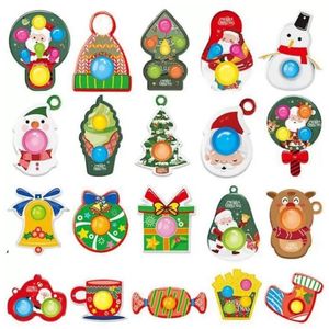 Party Favor Mini Schlüsselanhänger Einfache Dimple Push Bubble Sensorisches Zappelspielzeug Squishy Anti Stress Reliever für Erwachsene Kinder