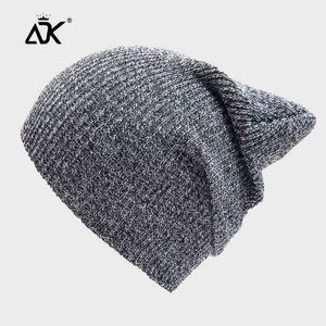 Kvinnans hattar Vinter Andningsvärm Keps Varm Ribbed Long Beanies Vinterhatt för män Unisex Skull Cap Brimless Corrros Y21111