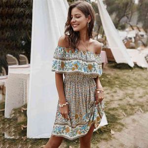 Boho Dress Off Flogy Сексуальные Женщины Беремеры Лето Без Бездушки Летние Рушаны Мини Короткие Сухалдины Богемский Элегантный Цветочный черный красный 210331