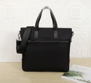 Men's black waterproof nylon designer briefcase laptop bag large capacity classic fashion office handbag206n