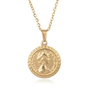 Pingente colares fysara inverno moda moeda boa qualidade colar de jóias ouro cor curta para mulheres menina aço inoxidável gargantilha collares