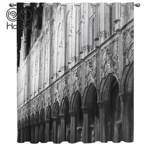 Gardin draperar Arch Art Cathedral Culture Gothic Historical Architecture Window Blinds Badrum Kök tyg inomhus gardiner barnrum