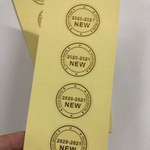 Anpassade transparenta klistermärke etiketter med guldfolie 2 -tums cirkelförpackningslim klistermärken för flasktätning