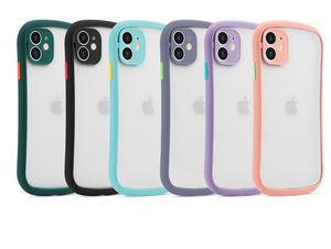 Fashion Small pretty waist Cases Matte Clear Phone Case Transparent Skin Feel Back Cover Protector for iPhone 12 mini pro max