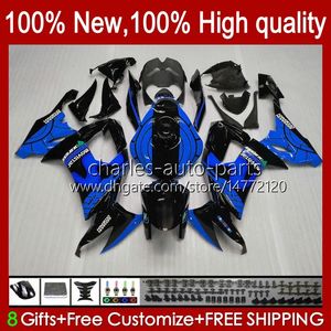 Motorcykelkropp för Kawasaki Ninja ZX 10R ZX10 10 R 1000 CC ZX10R Blue Black 08 09 10 Bodywork 56NO.157 ZX1000 C 1000cc ZX-10R 2008 2009 2010 ZX1000C 2008-2010 Fairing