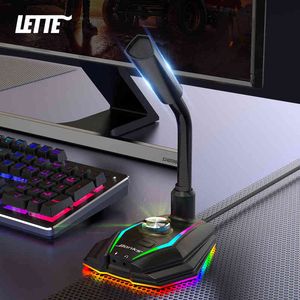 USB Ses Kartı Hoparlör Kulaklıklı RGB Mikrofon Bilgisayar Kulaklık Jack Ücretsiz Sürücü Gürültü Azaltma 360 ° Döndür HD Alıcı