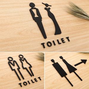 Män kvinnor toalettskyltar 3D kreativt skyltnummer akrylskylt adressplattor badrum personlighet wc plack anpassad annan dörr hårdvara