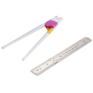 Pałeczki 1 Sztuk Vintage Stainless Steel Ruler Para Dzieci Dzieci Początkujący