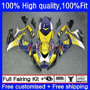 Carene per stampi ad iniezione per SUZUKI GSXR600 GSXR-750 750CC GSX-R750 K6 06-07 21No.22 GSXR 600 750 CC 600CC GSX-R600 Blu giallo 06 07 GSXR-600 GSXR750 2006 2007 Carrozzerie OEM