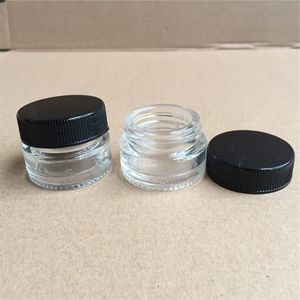 Verpackung Flaschen 5 ml 3 ml Konzentratbehälter Pyrex-Dab-Wachsgläser aus gehärtetem Glas Live-Kolophonium-Aufbewahrungsbox Klare runde Form Antihaftbeschichtet