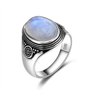 Oval White Opal Anel para Mulheres Tailandês Prata 925 Jóias Gemstones Tamanho6,7,9,20 Feminino Festa Acessório Presente Atacado