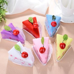 Lovely Cake Shape Towel Cotton Microfiber Baby Face Shower Valentine's Day Wedding Birthday Gift 20*20cm DHL SHIP