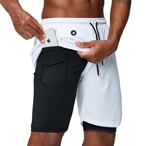 Running Shorts Men's Fitness Sports Gym Mesh snabbtorkande tv￥-i-en-kompressionsbeg￥ngar Muskeltr￤ning