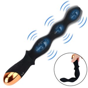 Massageartikel Sexy Shop 10-Gang-Dildo Butt Plug Vibrator Prostata-Massagegerät Analkugeln Spielzeug für Frauen