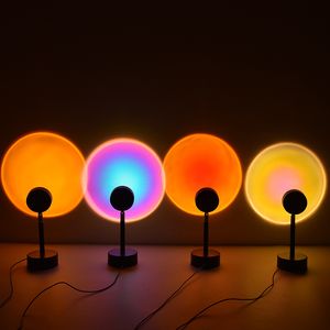 Dropship Sunset Projector Lamps 180 Degree Rotation Rainbow Sun Mode Night Light USB Romantic Projection Lamp for Party Theme Bedroom Decor JH08