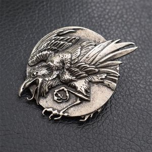 Pins, broscher 1pcs Viking Raven Pin Norse Crow Brosch Bird Animal Smycken Gift för vänner