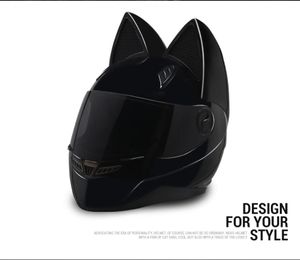 Capacetes de motocicletas Capacete de capacete e mulheres Personalidade de corrida Four Seasons Segurança Capacho de orelha de gato MetmotorCycle
