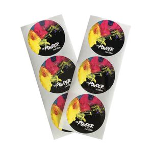 Etichette adesive adesive in carta patinata con cerchio personalizzato da 2 pollici Etichette adesive per etichette con sigillo di bottiglia stampate in fogli stampati