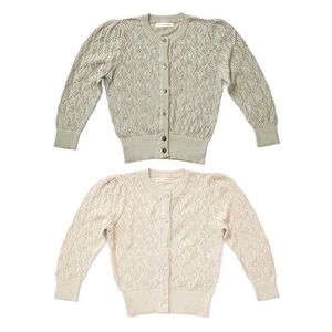 Soor Ploom Kids Girl Thin Knit cardigan Brand design Fashion Stylish Children Girls Vintage Coats For Spring Summer 211204