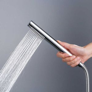 Brass chrome hand shower head with 1.5 meter hose bright thickening chrome plated round design handheld shower 210724