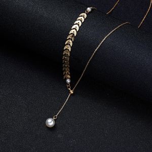 1PC New Fashion Gold Alloy Imitation Pearl Wheat Ear Adjustable Choker Necklace Elegant Jewelry Gift For Women Y0309
