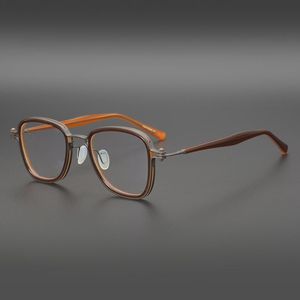 Occhiali da vista retrò in acetato Telaio Uomo Donna Vintage Occhio quadrato Miopia ottica Occhiali da vista Montature Uomo Occhiali trasparenti Oculos Gafas Occhiali da sole moda