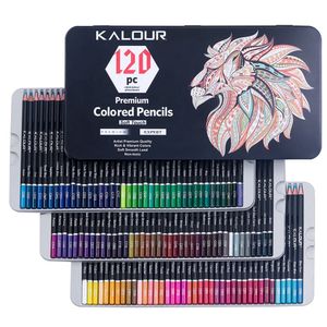 Kalour 120 Kolor Pencil Zestaw Profesjonalny gładki kolor oleju Kolor Pencil Zestaw Bogaty pigment dla dorosłych dzieci malowanie graffiti