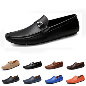 2021 men casual shoes loafers Espadrilles easy triple black white brown bule Denim wine Silver red Leather mens sneakers outdoor jogging walking color #3