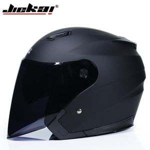 Kaski motocyklowe Hełm Open Face Capacete Para Motocicleta Cascos Moto Racing Vintage z podwójnym obiektywem JK-516