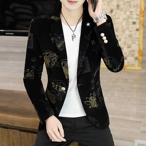 Luxus Corduroy Männer Blazer Single Button Casual Anzug Jacke Slim Fit Wedding Business Blazer Masculino Street Wear Social Mantel 210527