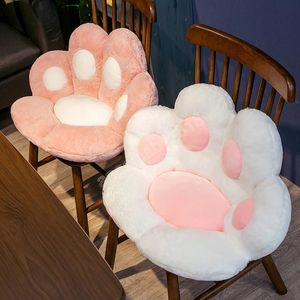 Bonito urso de peluche pata almofada de pelúcia brinquedos dos desenhos animados enchido enchido assento animal travesseiro para meninas casa casa de almofada de sofá de tapete interior