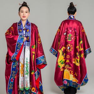 Wu Dang Taoist Bagua Sutra Kleidung Magier Drama Robe Baumwolle Seide Stickerei Rollenspiel Kostüm Taoist Robe Frühling Herbst
